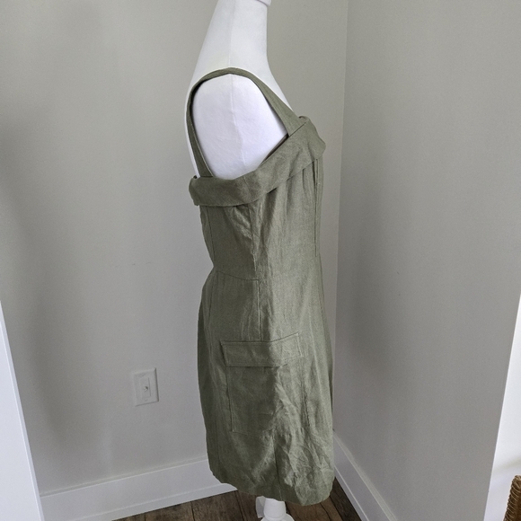 SO Womens Size 9 Olive Green Sleeveless Dress With Pockets - Picture 4 of 11